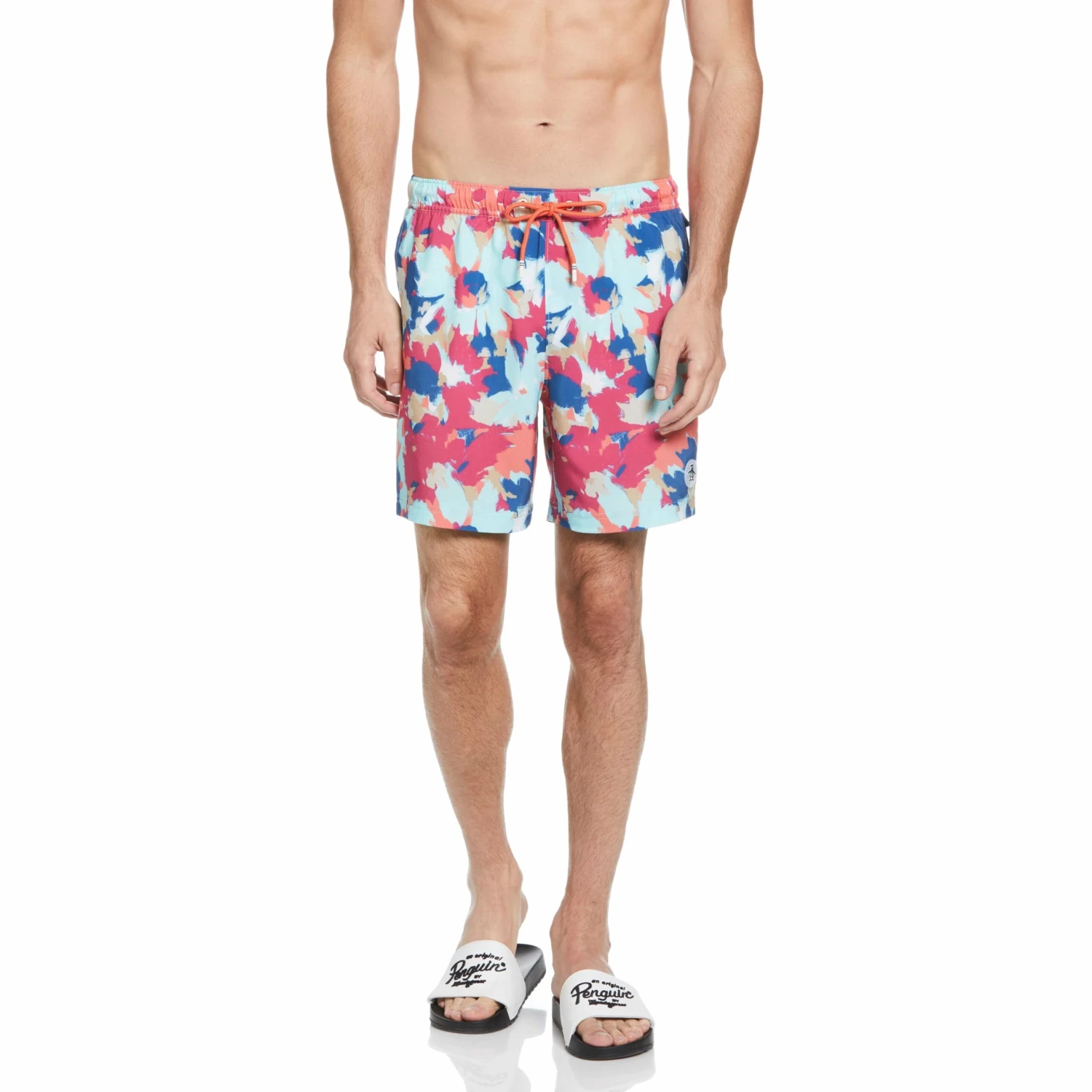 Abstract Floral Swim Shorts Original Penguin Abstract Floral Swim Shorts -Original Penguin Shop Abstract Floral Swim Shorts Hot Coral Original Penguin scaled