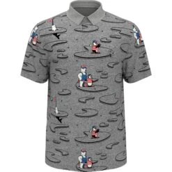 Original Penguin All Over Polar Pete Print Oxford Golf Polo