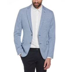 Original Penguin Blue Herringbone Knit Blazer -Original Penguin Shop Blue Herringbone Knit Blazer Original Penguin 3