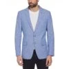 Original Penguin Blue Plaid Linen Blend Chambray Blazer