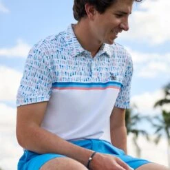 Original Penguin Broken Tees Novelty Block Golf Polo