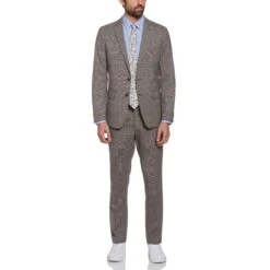 Original Penguin Grey Glenn Plaid Wool Blend Two Piece Suit