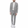 Original Penguin Light Grey Windowpane Plaid Wool Blend Two Piece Suit