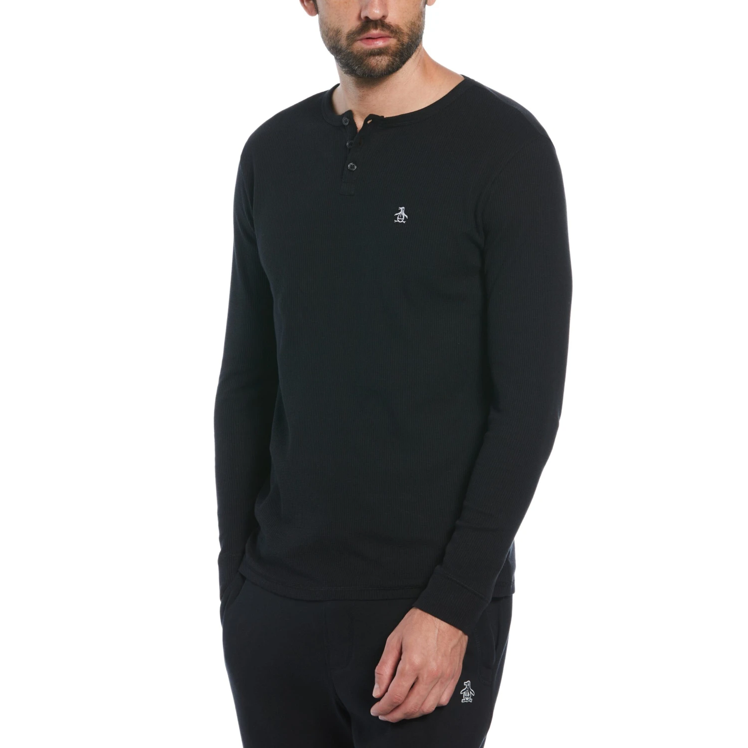 Long Sleeve Waffle Henley Original Penguin Long Sleeve Waffle Henley -Original Penguin Shop Long Sleeve Waffle Henley Black Original Penguin scaled