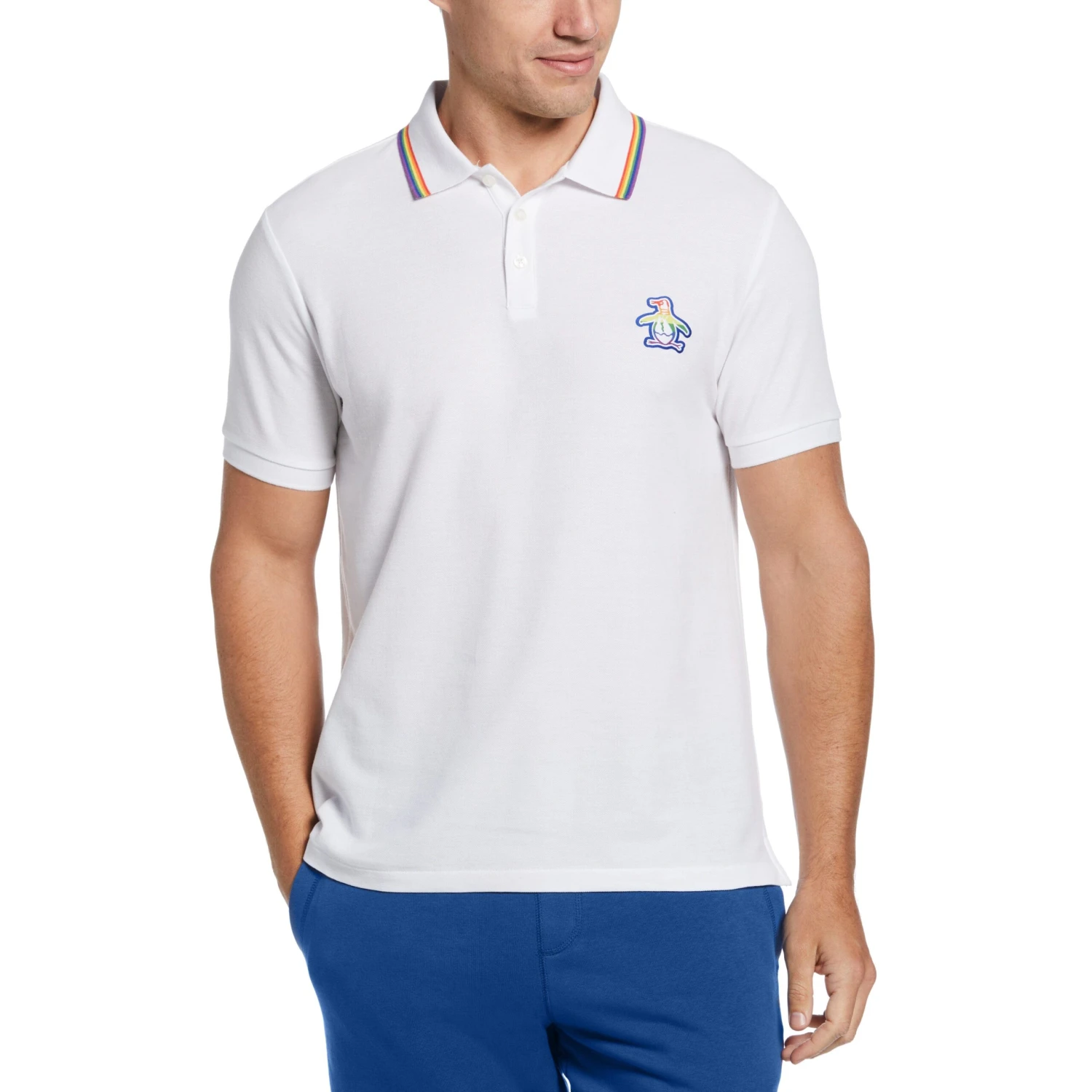 Mega Pete Pride Polo Original Penguin Mega Pete Pride Polo -Original Penguin Shop Mega Pete Pride Polo Bright White Original Penguin scaled