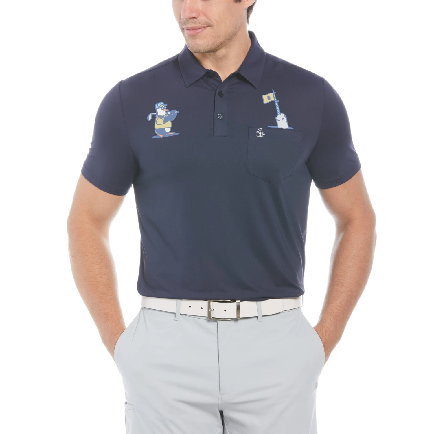 Mixed Media Polar Pete Print Golf Polo Shirt Original Penguin Mixed Media Polar Pete Print Golf Polo Shirt -Original Penguin Shop Mixed Media Polar Pete Print Golf Polo Shirt Black Iris Original Penguin scaled