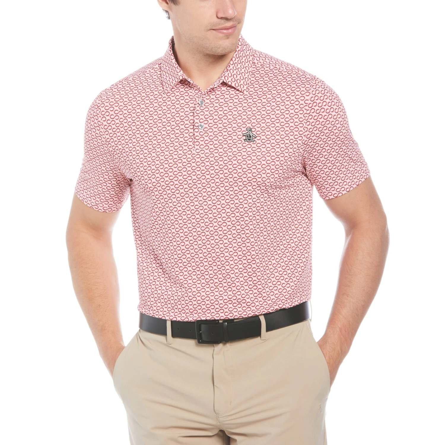 Short Sleeve All-Over Heritage Geo Print Polo Original Penguin Short Sleeve All-Over Heritage Geo Print Polo -Original Penguin Shop Short Sleeve All Over Heritage Geo Print Polo Strawberry Pink Original Penguin scaled