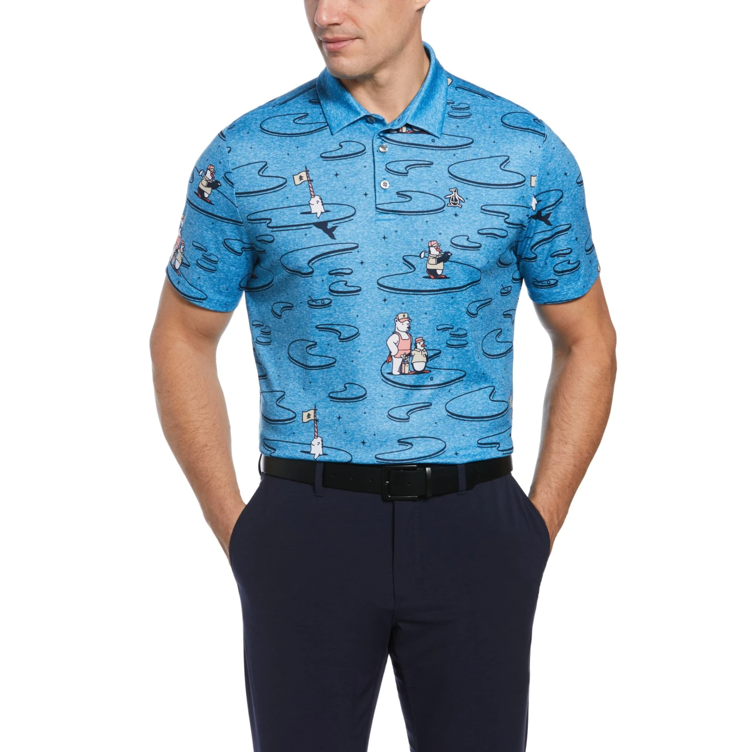 Short Sleeve All Over Polar Pete Print Oxford Polo Original Penguin Short Sleeve All Over Polar Pete Print Oxford Polo -Original Penguin Shop Short Sleeve All Over Polar Pete Print Oxford Polo Mediterranian Blue Original Penguin scaled