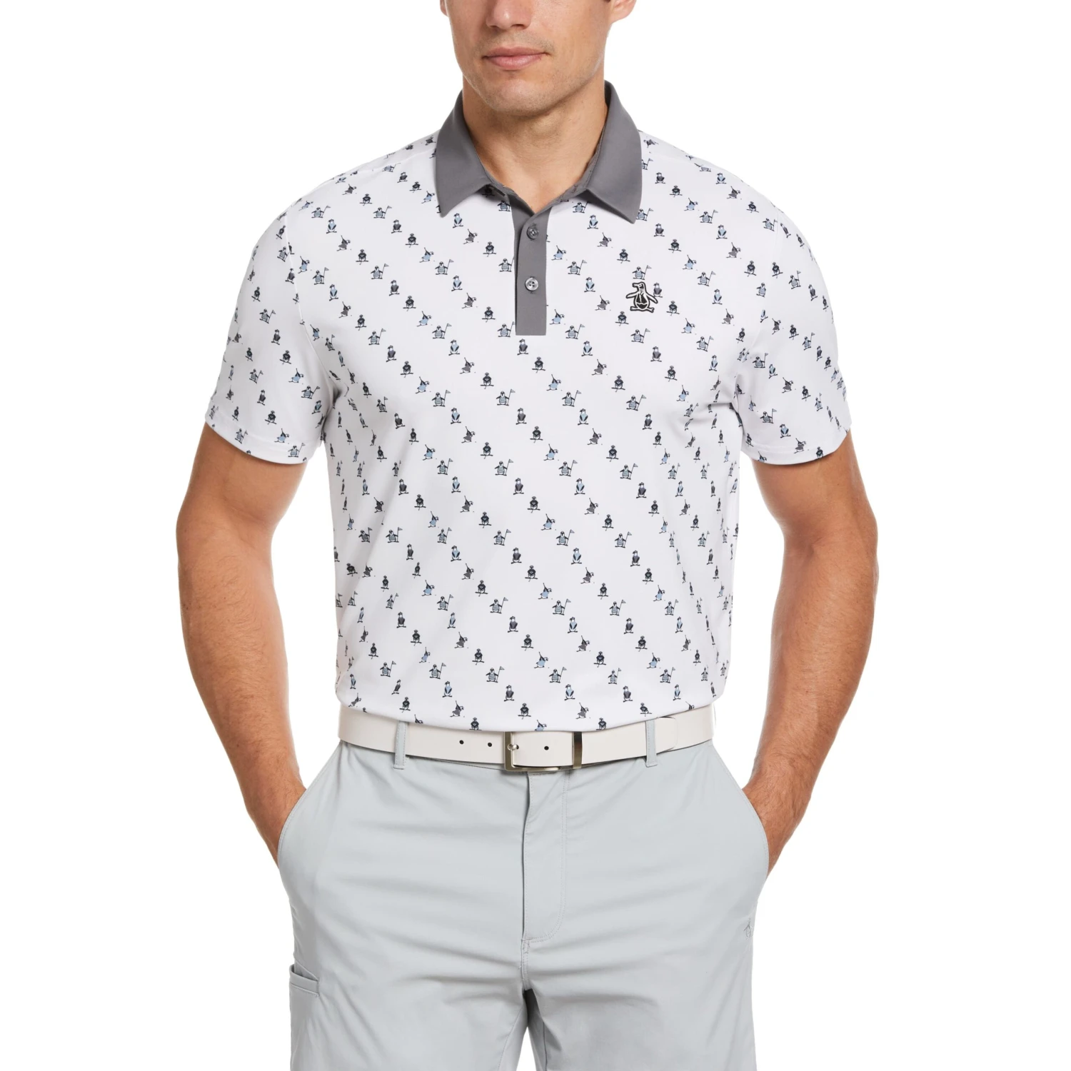 Swinging Pete Novelty Print Golf Polo Original Penguin Swinging Pete Novelty Print Golf Polo -Original Penguin Shop Swinging Pete Novelty Print Golf Polo Bright White Original Penguin scaled