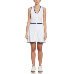 Original Penguin V-Neck Front Zip Golf Dress