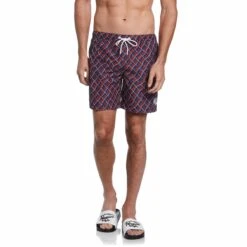 Original Penguin Wavy Net Print Swim Short