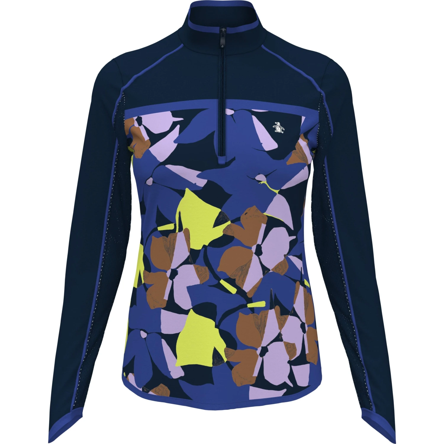Women's Floral Print 1/4 Zip Sun Protection Shirt Original Penguin Women's Floral Print 1/4 Zip Sun Protection Shirt -Original Penguin Shop Womens Floral Print 14 Zip Sun Protection Shirt Black Iris Original Penguin scaled