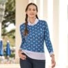 Original Penguin Women's Jacquard Floral Golf Sweater
