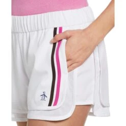 Original Penguin Women's Mesh Hem Contrast Stripe Tennis Shorts -Original Penguin Shop Womens Mesh Hem Contrast Stripe Tennis Shorts Original Penguin 3 c422a043 6958 4932 bb5b f103d97179c2