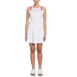 Original Penguin Women's Sleeveless Illusion Mesh Tennis Dress