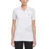 Original Penguin Women's Zip Front Asymmetrical Mesh Golf Polo
